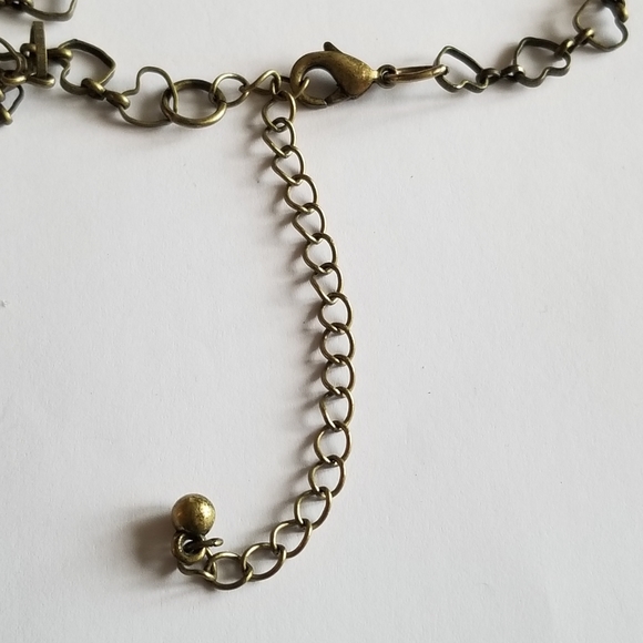 Relisted -Open heart necklace brown bronze tone heart links chain long - Picture 15 of 15